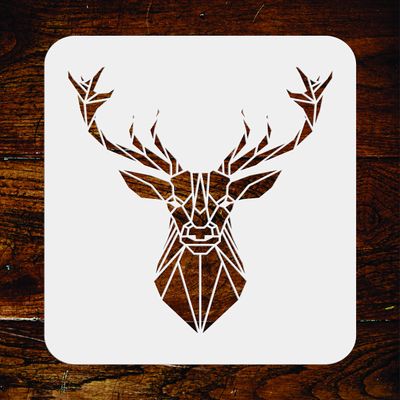 Elk Stencil – Reusable Geometric Decor Deer Wall Stencil, Size S