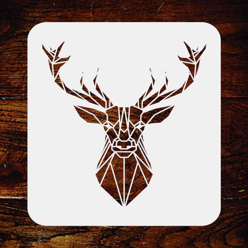 Elk Stencil – Reusable Geometric Decor Deer Wall Stencil, Size S