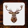 Elk Stencil – Reusable Geometric Decor Deer Wall Stencil, Size S view 1