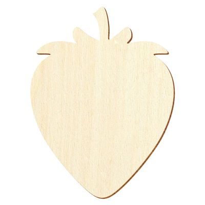 Wooden Strawberry Decorative Cutouts, 3–50 cm, 43 cm, Pack of 10