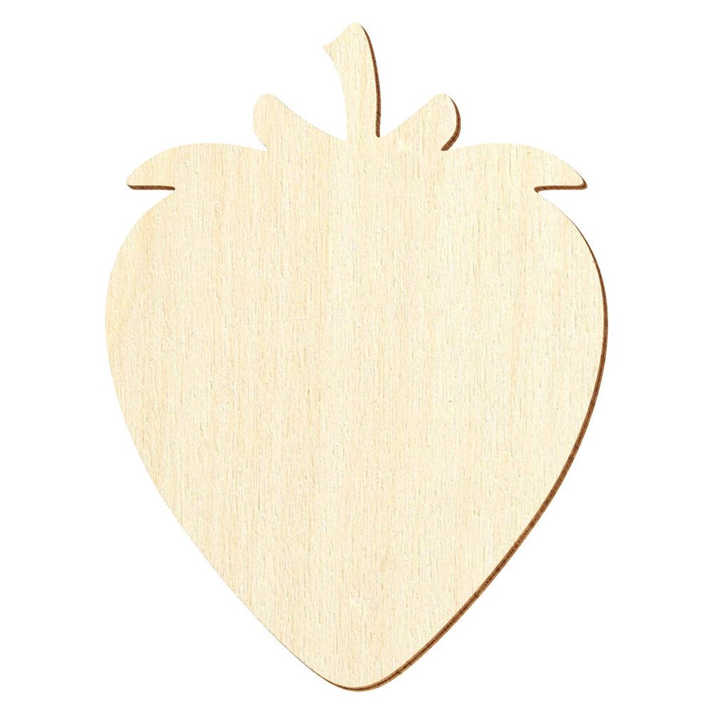 Wooden Strawberry Decorative Cutouts, 3–50 cm, 43 cm, Pack of 10