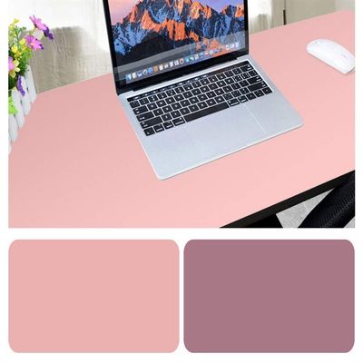 Insun Multifunctional Office Mouse Pad, Waterproof PU Leather Desk Mat, Ultra-Thin, Double-Sided, Pink/Violet, 140 x 55 cm