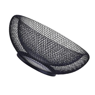 joyMerit Round Fruit Bowl Vintage Fruit Stand Decorative Basket - Black