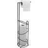 MSV Holly Freestanding Toilet Paper Holder, Matte Black, 15 x 62 x 15 cm view 1
