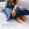 Tafts Silk Pillowcase, 22 mm, 100% Pure Mulberry Silk, 6A, Navy, King, 50 x 91 cm view 4