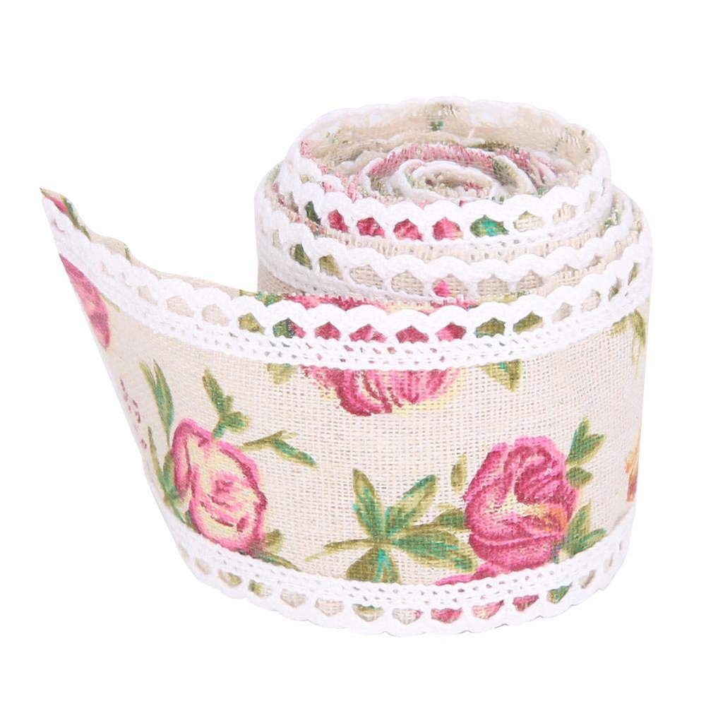 Jarchii 2 m Floral Lace Trim with Rose Pattern