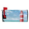 Linomo Magnetic Mailbox Cover, Summer Sea Lighthouse Seagull Design view 2