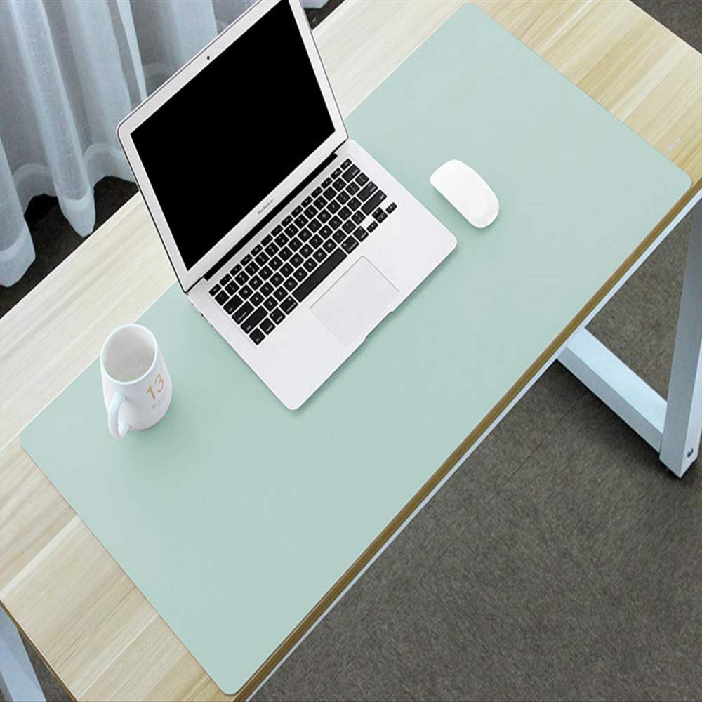 Insun Multifunctional Office Mouse Pad, Ultra-Thin Double-Sided Waterproof PU Leather Desk Mat, Light Green, 70 x 45 cm