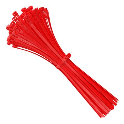 intervisio Reusable Cable Ties, 350 x 7.5 mm, Red, 100-Pack