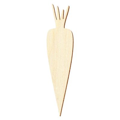 Wooden Carrot – Decorative Cutout, 3–50 cm, Size: 39 cm, Pack of 50