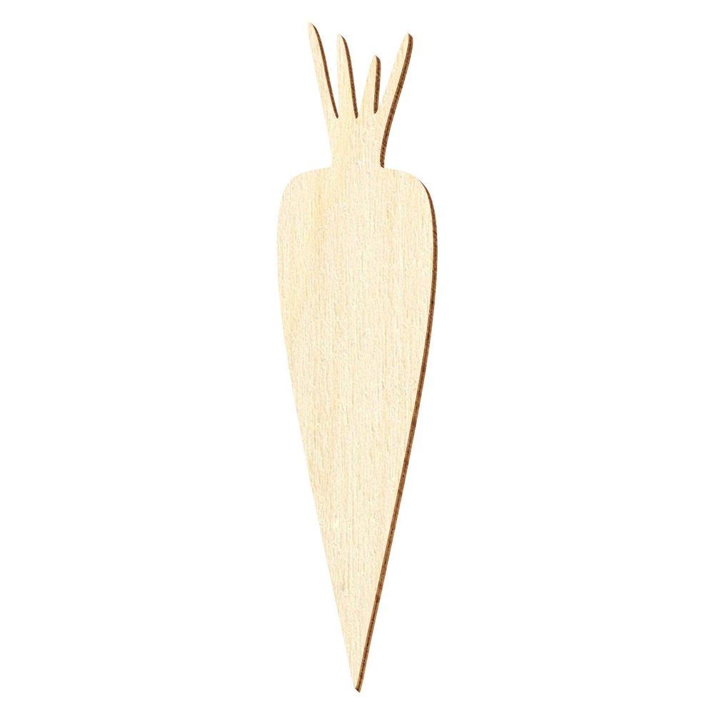 Wooden Carrot – Decorative Cutout, 3–50 cm, Size: 39 cm, Pack of 50