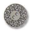 Set of 5 Antique Silver-Tone Flat Metal Buttons, Approx. 25 mm view 1