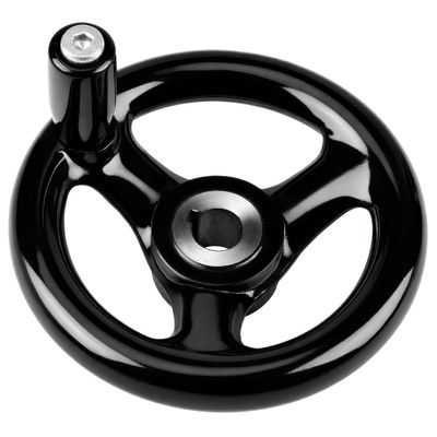 Garosa Plastic 3-Spoke Handwheel 12 x 100 mm with Handle for Industrial Lathes