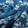 Printed Voile Curtain, Cotton Linen, Willow Branch Pattern, Semi-Sheer, 2-Piece Set, Blue, 200 x 250 cm view 4