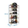 SimonRack Heavy-Duty Shelving Unit, 250 x 100 x 30 cm, Metal Shelving, Basement Rack, 150 kg, 6 Wooden Shelves, Galvanized Steel/Wood - Maderclick view 2
