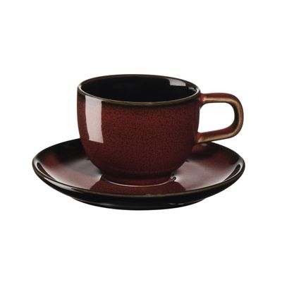 ASA Espresso Cup with Saucer, Rusty Red