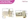 WedDecor Silver Tuck Lock Clasp Closure for Handbags, Wallets, Leather Bags, Crafts, Scrapbooking and DIY Projects, 29 x 20 mm, 1 pc view 2