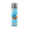 Cartoon Blue Shark Stainless Steel Insulated Water Bottle, Leakproof, Leather-Wrapped, 500 ml view 1