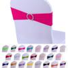 JK Home Stretch Chair Covers, Spandex, with Buckle Slider, Soft Bows for Weddings, Home, Hotel, Party, Banquet, Birthday, Event, Reception, Rose Red, 1 Piece view 2