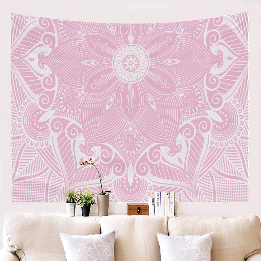 Morbuy Bohemian Mandala Tapestry Wall Hanging, Pink, 150 x 230 cm