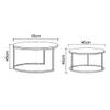2-Piece Set of Round Marble Nesting Coffee Tables, Black view 2