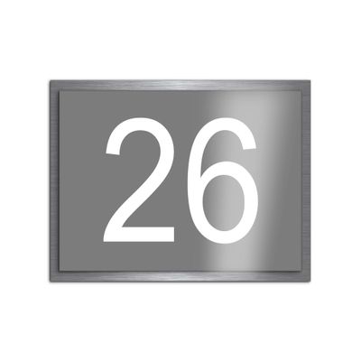 Premium Designer House Number with UV Printing and Mounting Set, 30 x 20 cm