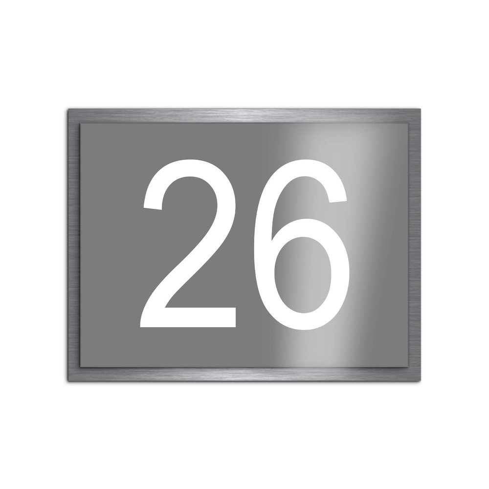 Premium Designer House Number with UV Printing and Mounting Set, 30 x 20 cm