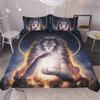 Mateju 3D 3-Piece Microfiber Bedding Set, Super Soft Breathable Duvet Cover with Zipper and Pillowcases, 135 x 200 cm, Elk view 1
