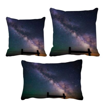 DIYthinker Purple Dark Stars Galaxy Throw Pillow Set, Insert Cushion Cover, Home Sofa Decor Gift