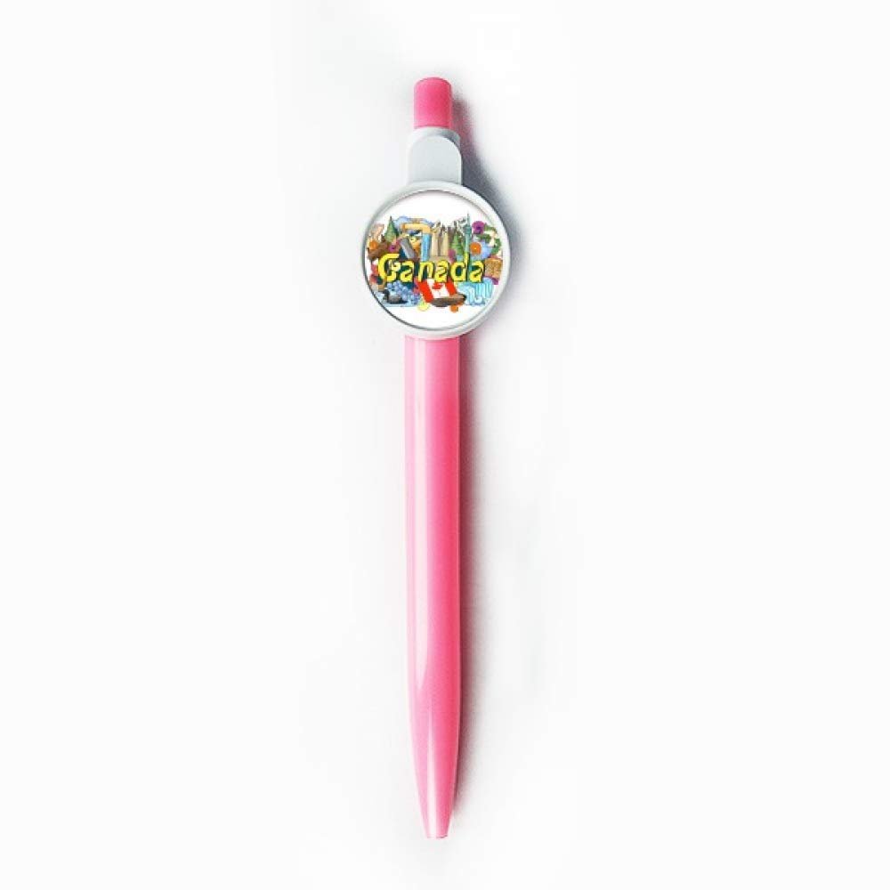 DIYthinker Rocky Mountains CN Tower Maple Canada Push-Button Ballpoint Pen, Blue