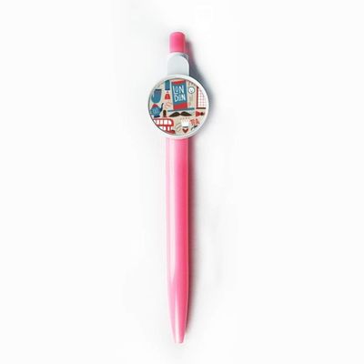 DIYthinker Big Ben Retractable Ballpoint Pen with British Bus and England Flag, Blue