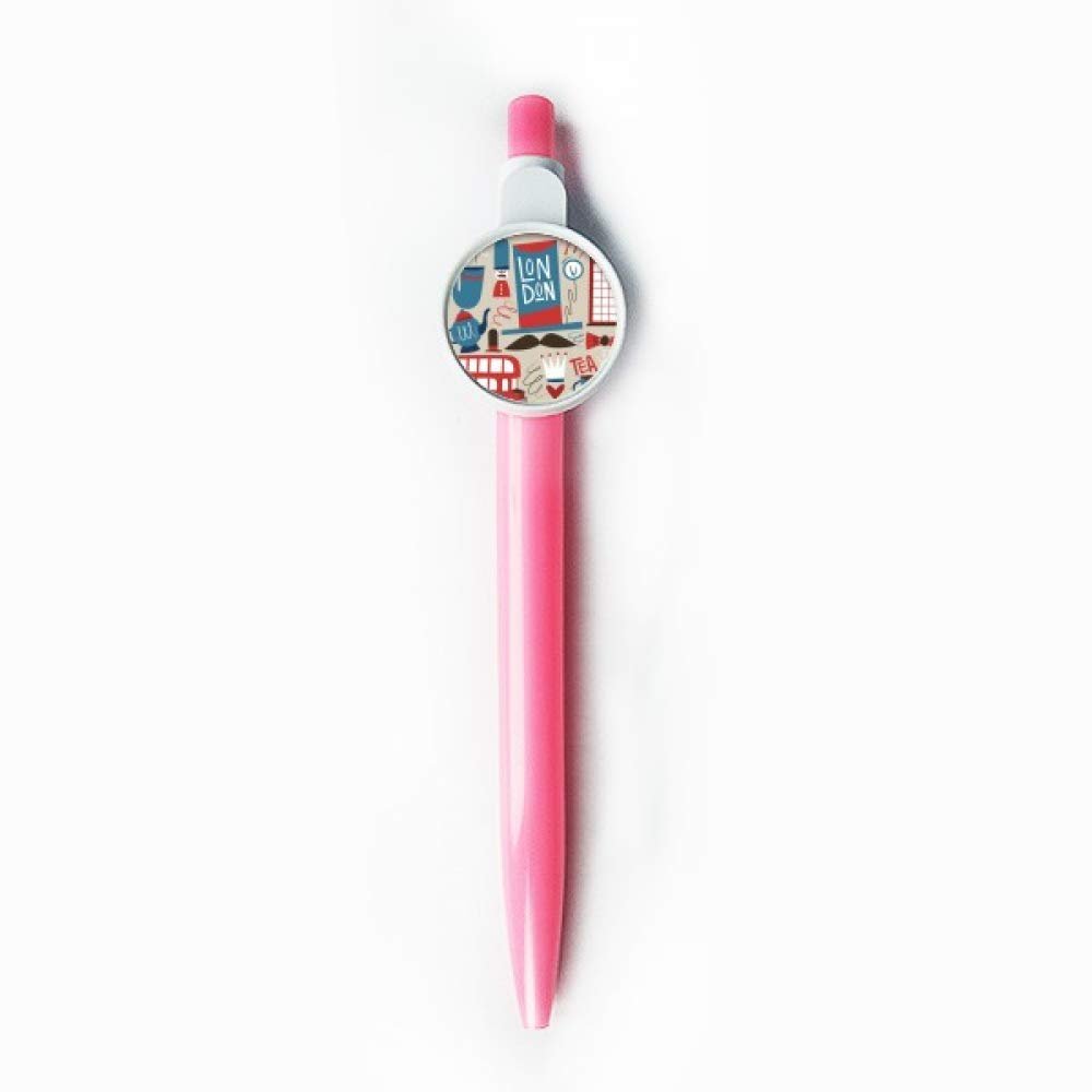 DIYthinker Big Ben Retractable Ballpoint Pen with British Bus and England Flag, Blue