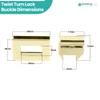 Trimming Shop Rectangular Twist Lock Closure for Handbags, DIY Projects and Clutches, Gold, 18 x 30 mm view 2