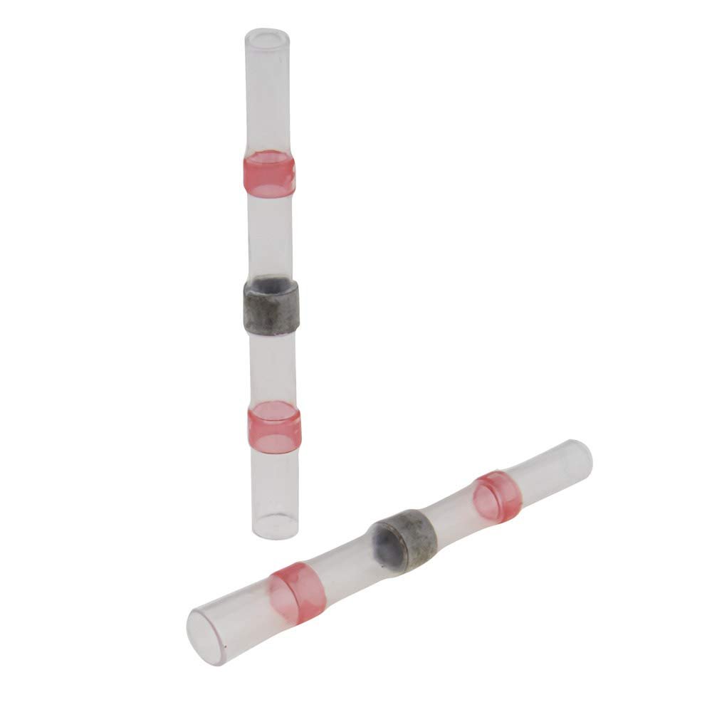 10 SeKi Red Heat-Shrink Solder Butt Connectors, 0.5–1.5 mm²