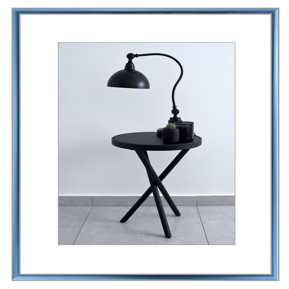myposterframe Ariel Picture Frame, 75 x 95 cm, Aluminum, Steel Blue, with 1 mm Anti-Reflective Acrylic Glazing