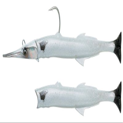 Savage Gear Salt 3D Needle Fish Pulse Tail Soft Lure, Pearl White Silver, 14 cm / 12 g