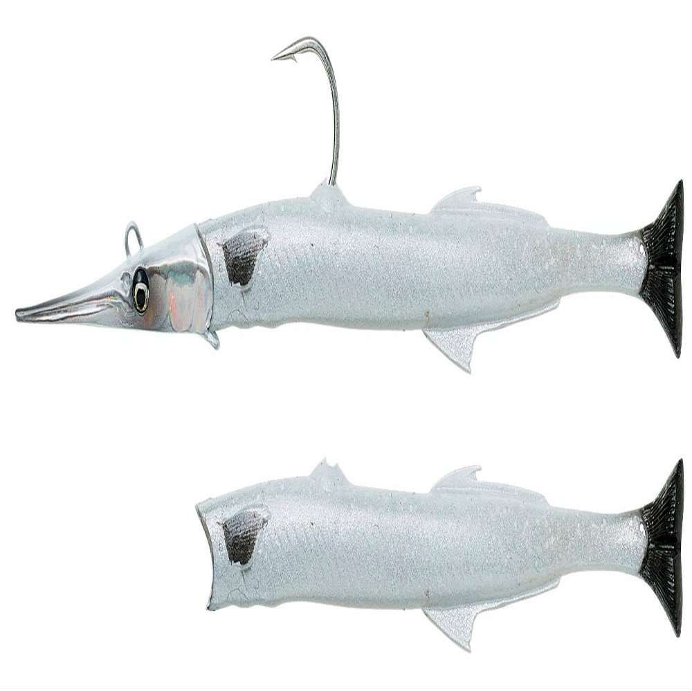 Savage Gear Salt 3D Needle Fish Pulse Tail Soft Lure, Pearl White Silver, 14 cm / 12 g