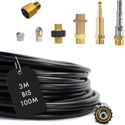 M&M Smartek 60 m Pipe Cleaning Hose, 8-Piece, with Easy!Lock
