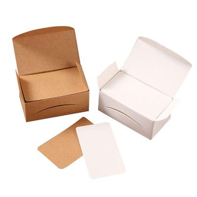 300 Blank Paper Cards, Message Cards, Kraft Paper DIY Tags, Business Cards, Greeting Cards and Gift Cards, White and Brown