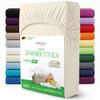 EllaTex Jersey Fitted Sheet 120 x 200–130 x 200 cm, 100% Cotton, Natural view 1