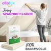EllaTex Jersey Fitted Sheet 120 x 200–130 x 200 cm, 100% Cotton, Natural view 2