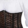 Grebrafan Faux Leather Underbust Corset with Skirt and Pirate Blouse, 5XL, Brown view 4