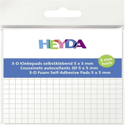 10x Heyda Adhesive Pads, 5 x 5 mm, 3 mm High, 361 Pieces