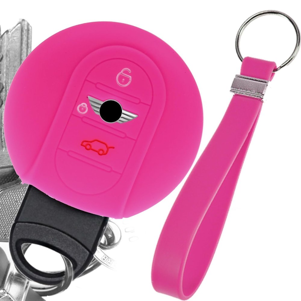 KEYLESS Key Cover Tag Pink Compatible with MINI F56 F54 F55 F57 F60 Clubman Countryman