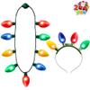 JOYIN 2-Piece Christmas LED Light-Up Headband and Necklace, 6 Flashing Modes view 1