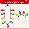 JOYIN 2-Piece Christmas LED Light-Up Headband and Necklace, 6 Flashing Modes view 2