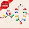 JOYIN 2-Piece Christmas LED Light-Up Headband and Necklace, 6 Flashing Modes view 4