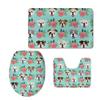 Showudesigns Absorbent Bathroom Mats, 3-Piece Set, Non-Slip, English Bulldog Floral view 1