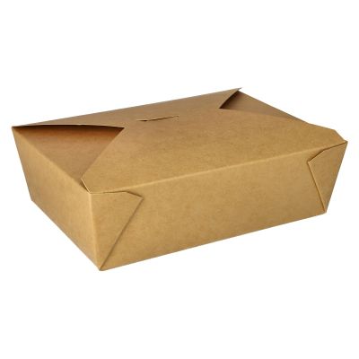 PAPSTAR 50 Lunch Boxes, Pure Paperboard, 2,000 mL, 6.5 x 14 x 19.7 cm, Brown