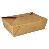 PAPSTAR 50 Lunch Boxes, Pure Paperboard, 2,000 mL, 6.5 x 14 x 19.7 cm, Brown view 1